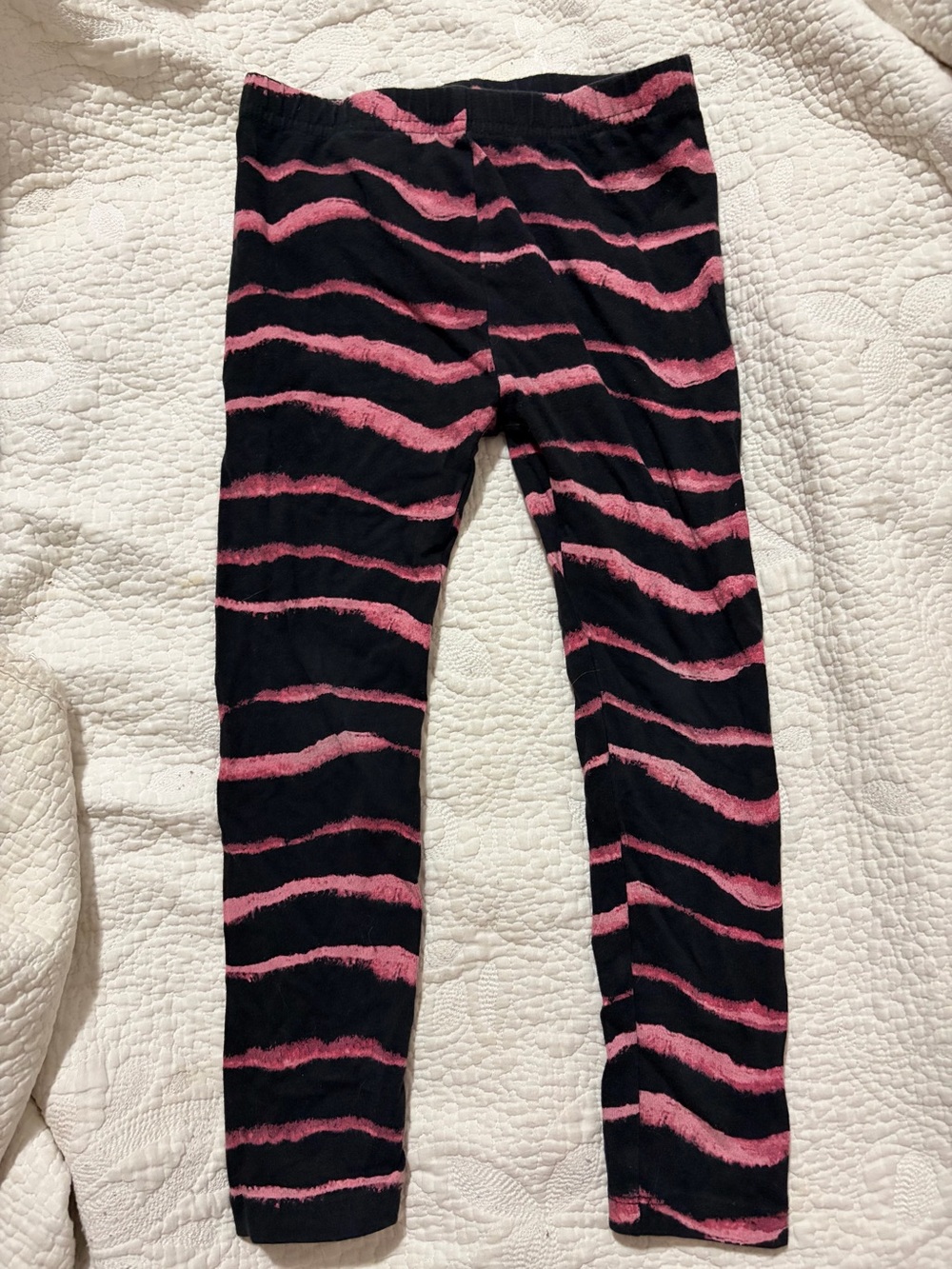 Girls 4-5 year George Black and Pink Zebra Stripe Kids Leggings